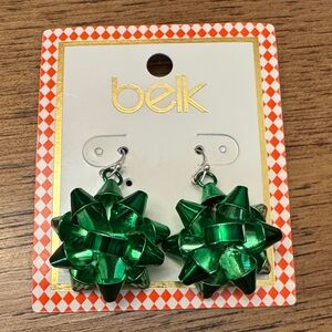 Belk Green Bow Earrings